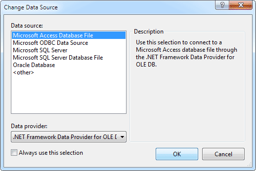 data_source_wizard4d Changing the Data Source to an Access database