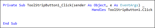 form_toolstrip_code VB NET coding window for a ToolStrip button