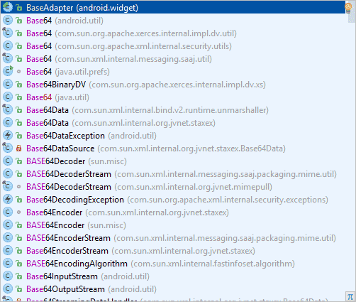 Superclass dropdown list