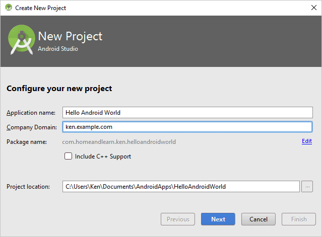 new_project_db3_a Entering an Application Name