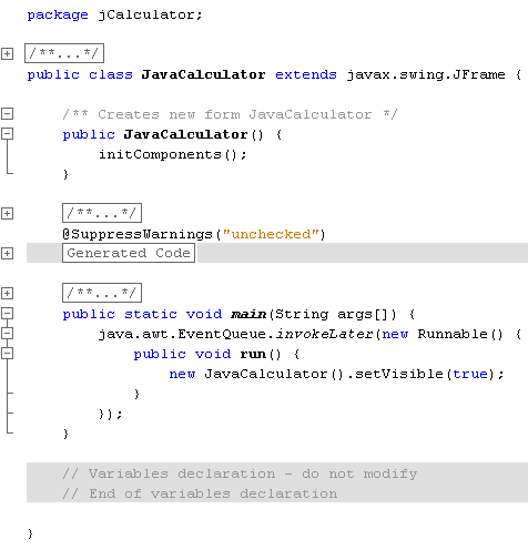 form_default_code-1 The default code for a Java form in NetBeans