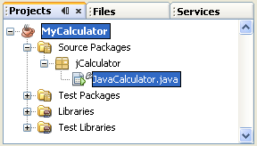 projects_2-1 A Java class file has now been created