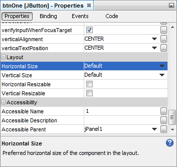 properties_size The Size properties of buttons