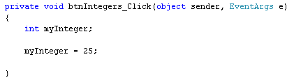 button_code_int3 A value assigned to a C# integer variable