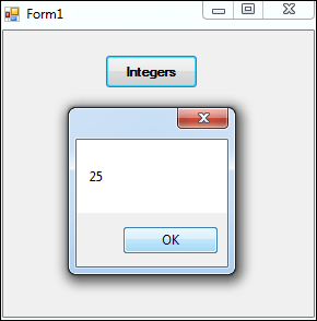 form_myinteger Message showing an Integer variable