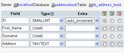 mysql15-1 Field Settings