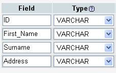 mysql9-1 Set the Field Names